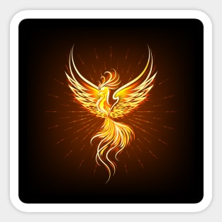 Flaming Shining Phoenix Bird Sticker